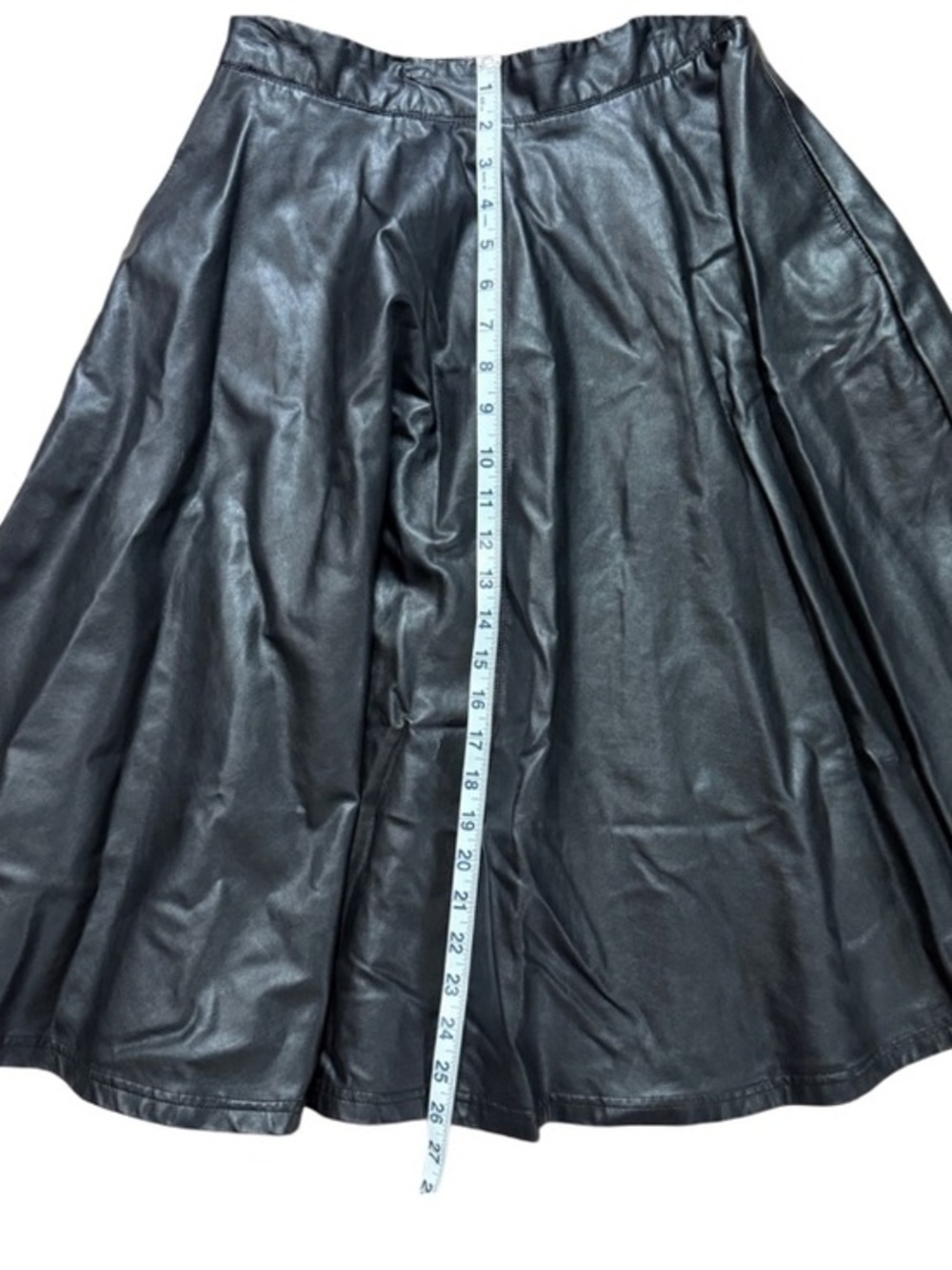 Quinn Black Vegan Leather Midi Skirt S Whimsigoth Edgy Dark Academia Preppy - Picture 4 of 6